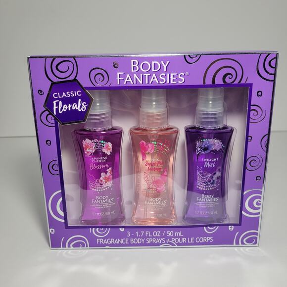 Classic Florals 3-Piece Fragrance Body Mist Gift Set By Body Fantasies - Picture 1 of 2